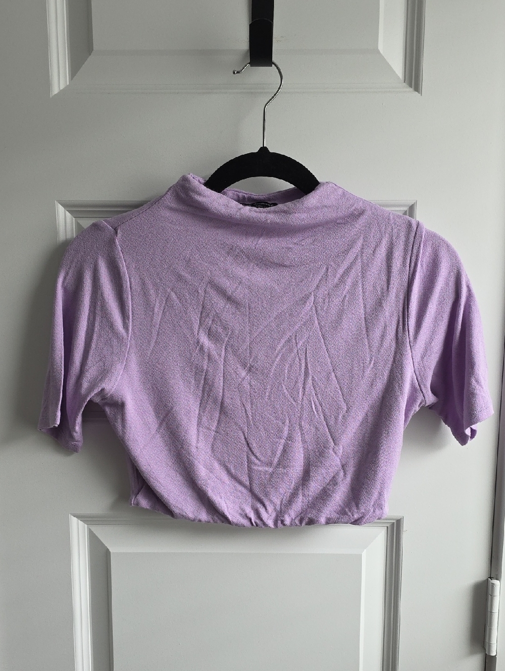 NWOT naked wardrobe Lavender Mock Neck Cropped Tee G112